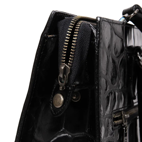 Jean Paul GAULTIER Crocodile Emboss Leather 2way Bag K-168476_019