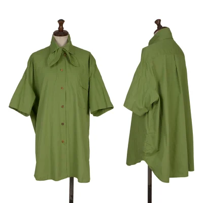 gigli Cotton Ribbon Neck Short Sleeve Shirt