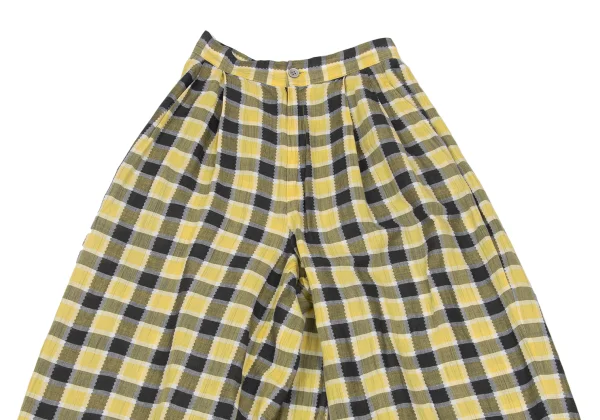 ISSEY MIYAKE Tuck Design Asymmetrical Check Pants K-168485_002