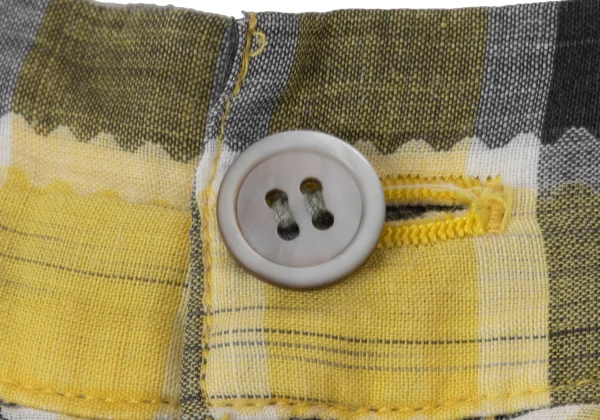 ISSEY MIYAKE Tuck Design Asymmetrical Check Pants K-168485_005