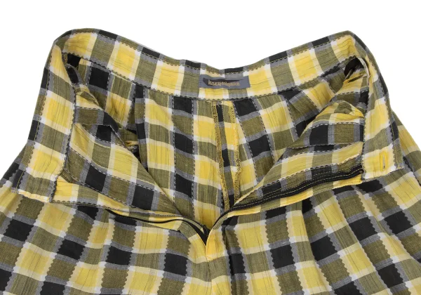 ISSEY MIYAKE Tuck Design Asymmetrical Check Pants K-168485_006