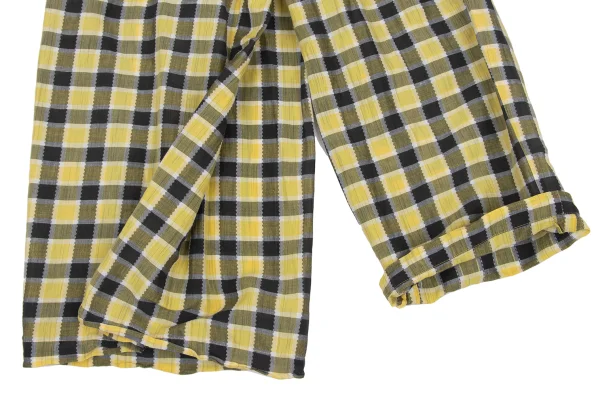 ISSEY MIYAKE Tuck Design Asymmetrical Check Pants K-168485_008