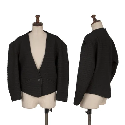 ISSEY MIYAKE Wool Design Woven Collarless Jacket