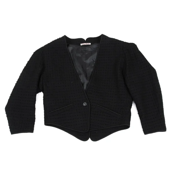 ISSEY MIYAKE Wool Design Woven Collarless Jacket K-168486_002