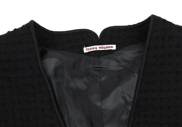 ISSEY MIYAKE Wool Design Woven Collarless Jacket K-168486_004