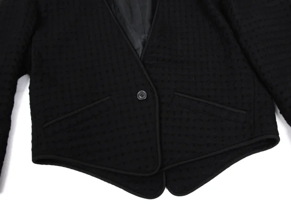 ISSEY MIYAKE Wool Design Woven Collarless Jacket K-168486_007