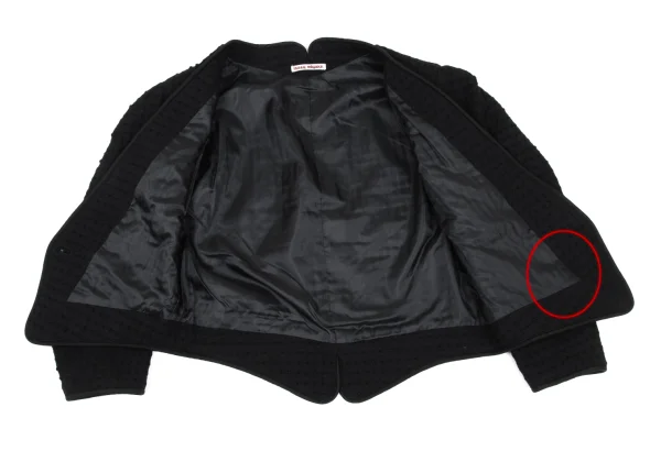 ISSEY MIYAKE Wool Design Woven Collarless Jacket K-168486_010