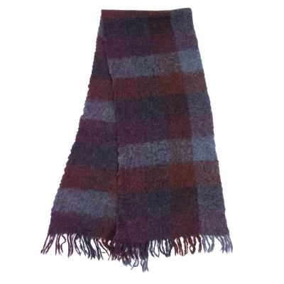 JURGEN LEHL Wool Check Fringe Scarf