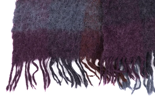 JURGEN LEHL Wool Check Fringe Scarf K-168487_003