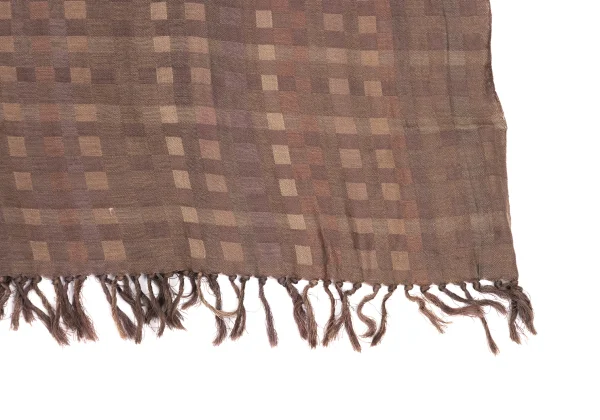 JURGEN LEHL Silk Block Checked Fringe Stole K-168490_004