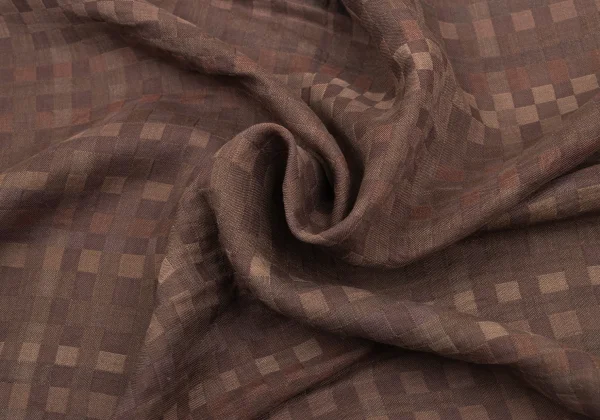 JURGEN LEHL Silk Block Checked Fringe Stole K-168490_007