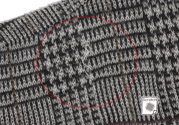 Y's Cotton Poly Checked Frill Collar Cardigan K-168498_004