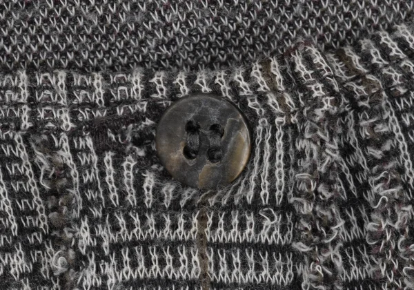 Y's Cotton Poly Checked Frill Collar Cardigan K-168498_008