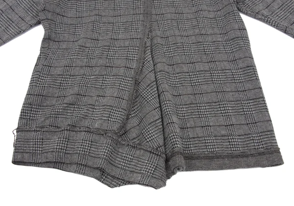 Y's Cotton Poly Checked Frill Collar Cardigan K-168498_016