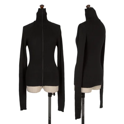 Yohji Yamamoto FEMME Cashmere Blended Full-zip Rib Knit