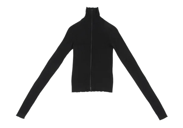 Yohji Yamamoto FEMME Cashmere Blended Full-zip Rib Knit K-168501_002