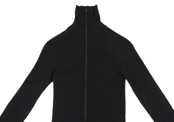 Yohji Yamamoto FEMME Cashmere Blended Full-zip Rib Knit K-168501_003