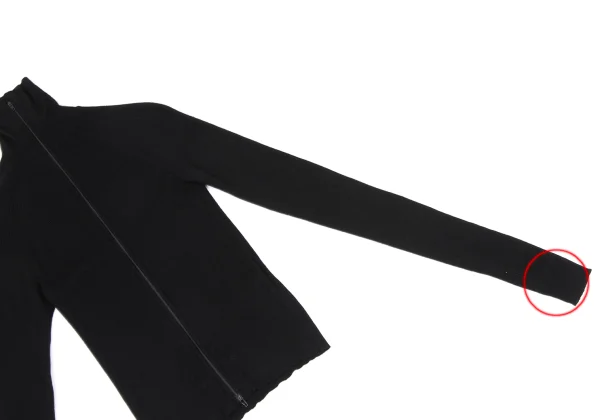 Yohji Yamamoto FEMME Cashmere Blended Full-zip Rib Knit K-168501_005