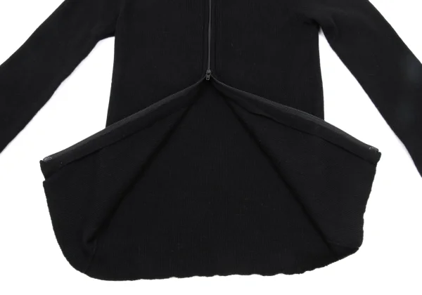 Yohji Yamamoto FEMME Cashmere Blended Full-zip Rib Knit K-168501_009