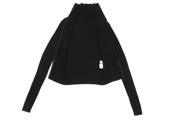 Yohji Yamamoto FEMME Cashmere Blended Full-zip Rib Knit K-168501_011