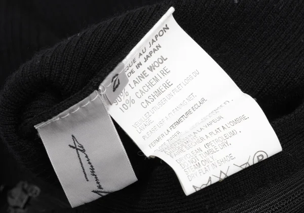 Yohji Yamamoto FEMME Cashmere Blended Full-zip Rib Knit K-168501_014