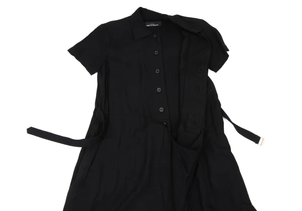 tricot COMME des GARCONS Belted Short Sleeve Shirt Dress K-168503_010