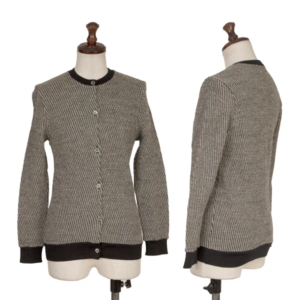 COMME des GARCONS Wool Trim Cardigan Black,White S-M K-168513_001