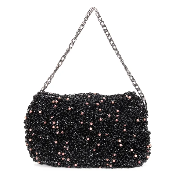 ANTEPRIMA Pearl Beads Decorated Chain Handle Wire Bag K-168518_002