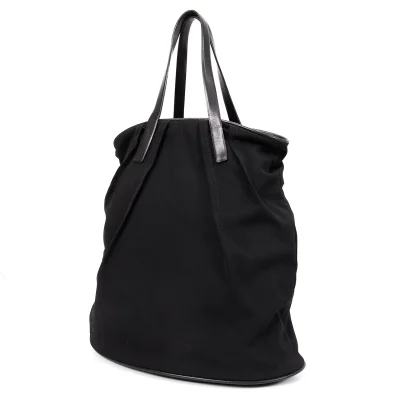 Yohji Yamamoto FEMME Leather Piping Tuck Wool Bag