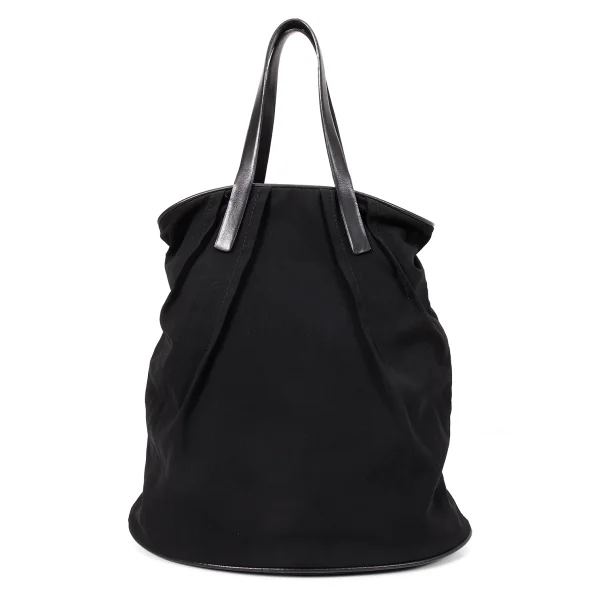 Yohji Yamamoto FEMME Leather Piping Tuck Wool Bag K-168520_002