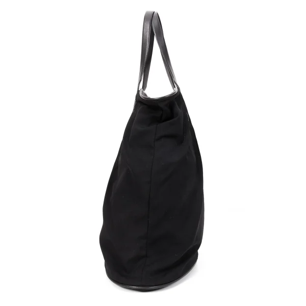 Yohji Yamamoto FEMME Leather Piping Tuck Wool Bag K-168520_003