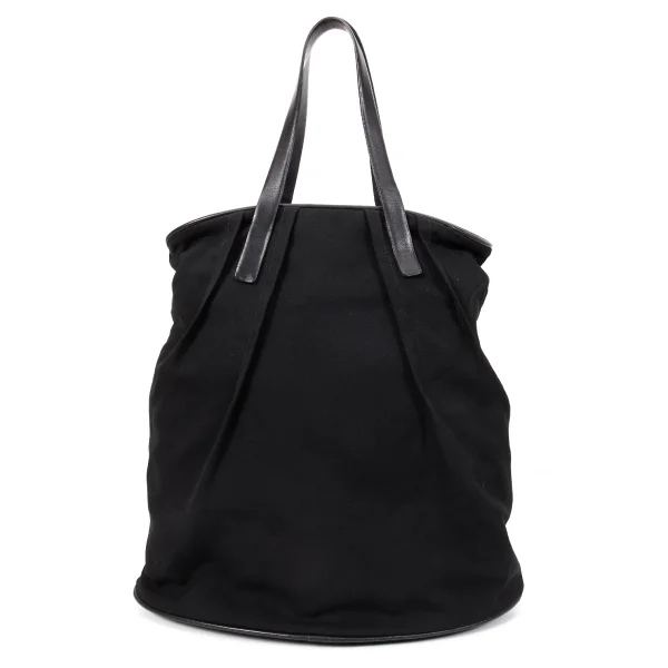 Yohji Yamamoto FEMME Leather Piping Tuck Wool Bag K-168520_004