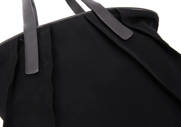 Yohji Yamamoto FEMME Leather Piping Tuck Wool Bag K-168520_007