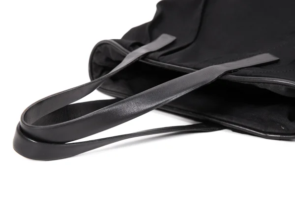 Yohji Yamamoto FEMME Leather Piping Tuck Wool Bag K-168520_008