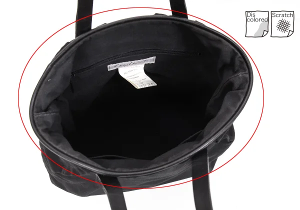 Yohji Yamamoto FEMME Leather Piping Tuck Wool Bag K-168520_009