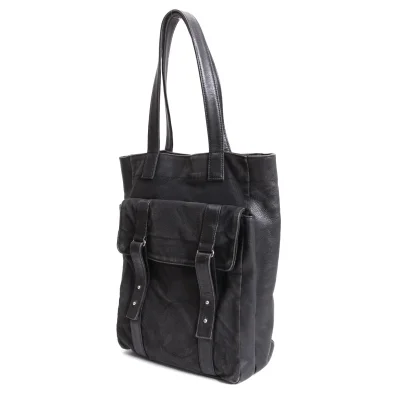 Yohji Yamamoto FEMME Leather Switching Canvas Tote Bag