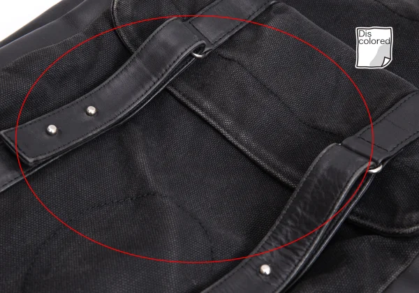 Yohji Yamamoto FEMME Leather Switching Canvas Tote Bag K-168521_003