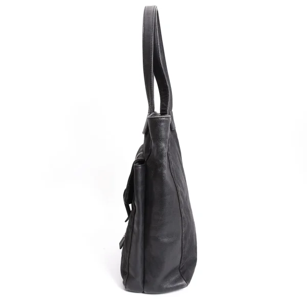 Yohji Yamamoto FEMME Leather Switching Canvas Tote Bag K-168521_004