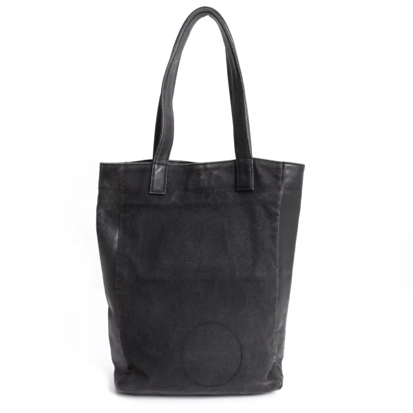 Yohji Yamamoto FEMME Leather Switching Canvas Tote Bag K-168521_005