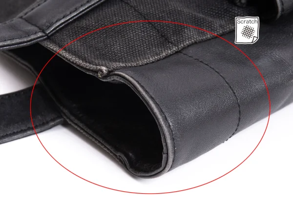 Yohji Yamamoto FEMME Leather Switching Canvas Tote Bag K-168521_012