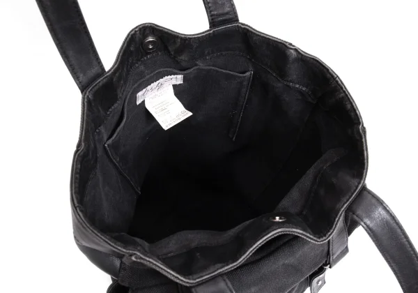 Yohji Yamamoto FEMME Leather Switching Canvas Tote Bag K-168521_016