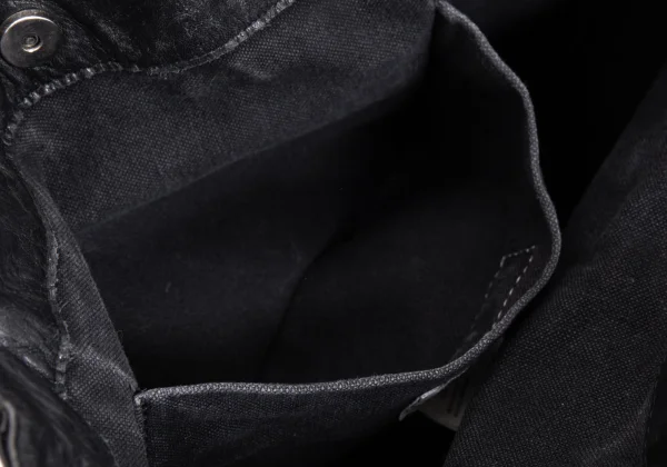 Yohji Yamamoto FEMME Leather Switching Canvas Tote Bag K-168521_017