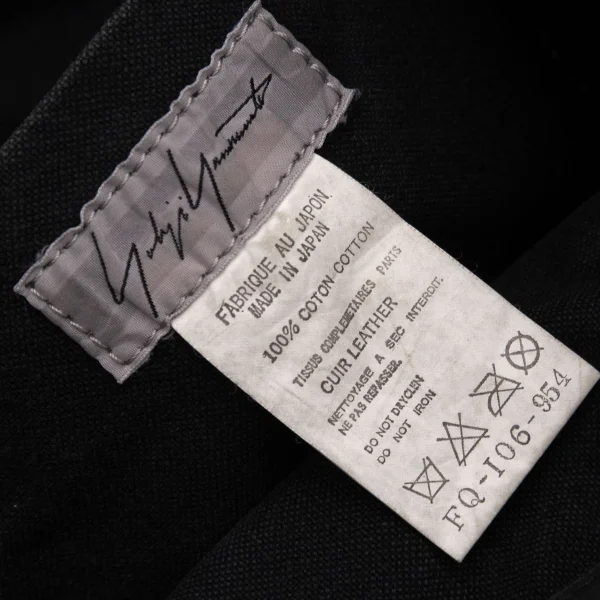 Yohji Yamamoto FEMME Leather Switching Canvas Tote Bag K-168521_018