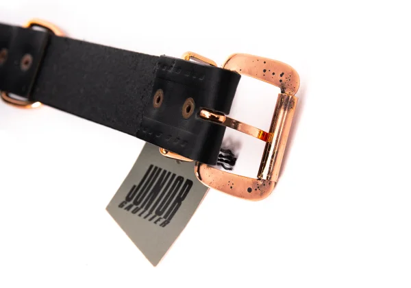 JUNIOR GAULTIER Metal Plate Leather Belt K-168522_008