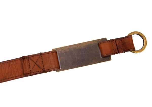 Jean Paul GAULTIER Logo Metal Plate Leather Belt K-168524_008