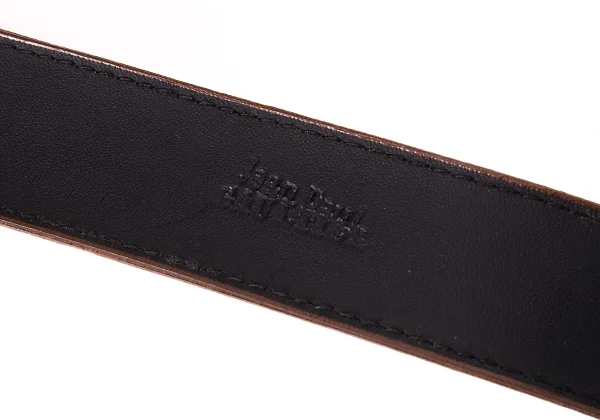 Jean Paul GAULTIER Logo Metal Plate Leather Belt K-168524_012