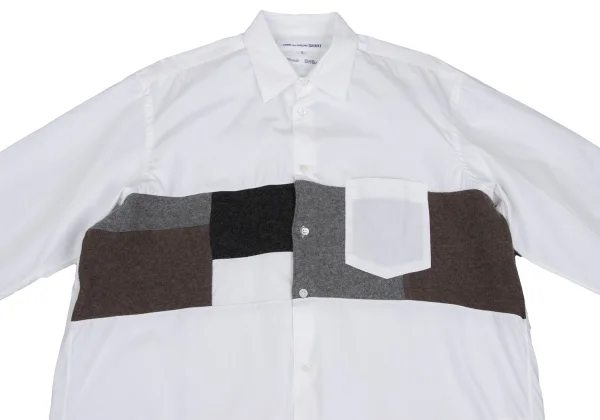 COMME des GARCONS SHIRT Front Knit Switching Shirt K-168530_002