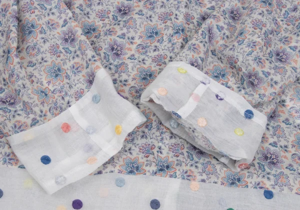 tricot COMME des GARCONS Colorful Dot Embroidery Floral Printed Wrap Blouse K-168532_007