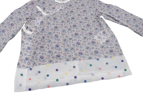 tricot COMME des GARCONS Colorful Dot Embroidery Floral Printed Wrap Blouse K-168532_008