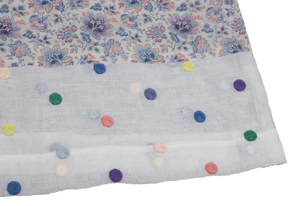 tricot COMME des GARCONS Colorful Dot Embroidery Floral Printed Wrap Blouse K-168532_009